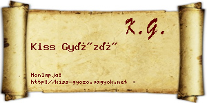Kiss Győző névjegykártya